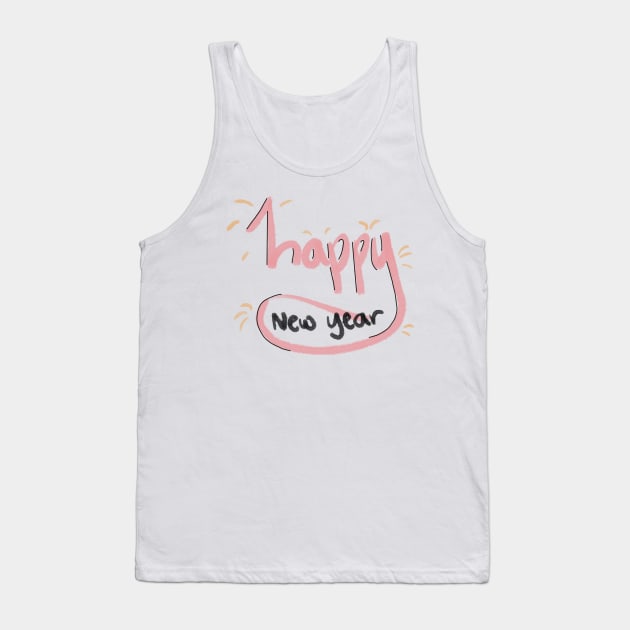 Happy New Year 2023 Quote | minimalistic hand lettering Tank Top by Jennggaa